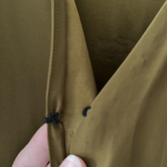 Elizabeth and James Silk Dark Olive Mini Dress M - Picture 11 of 14
